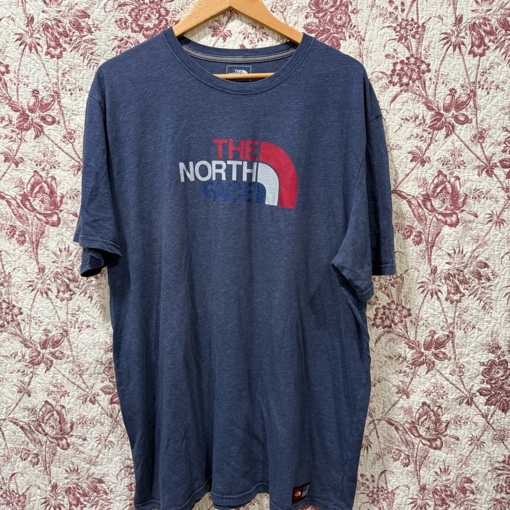 The North Face Blue USA Flag Graphic Tee Shirt Size XXL